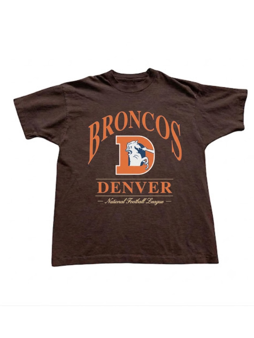 Gildan Denver Broncos Brown Graphic Crewneck T-Shirt